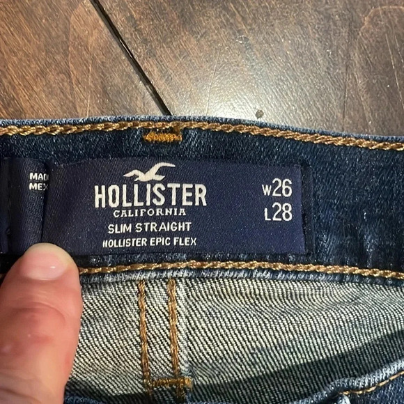 Hollister Slim Straight Jeans 26 X 28 Medium to dark wash Back to school - Picture 2 of 10